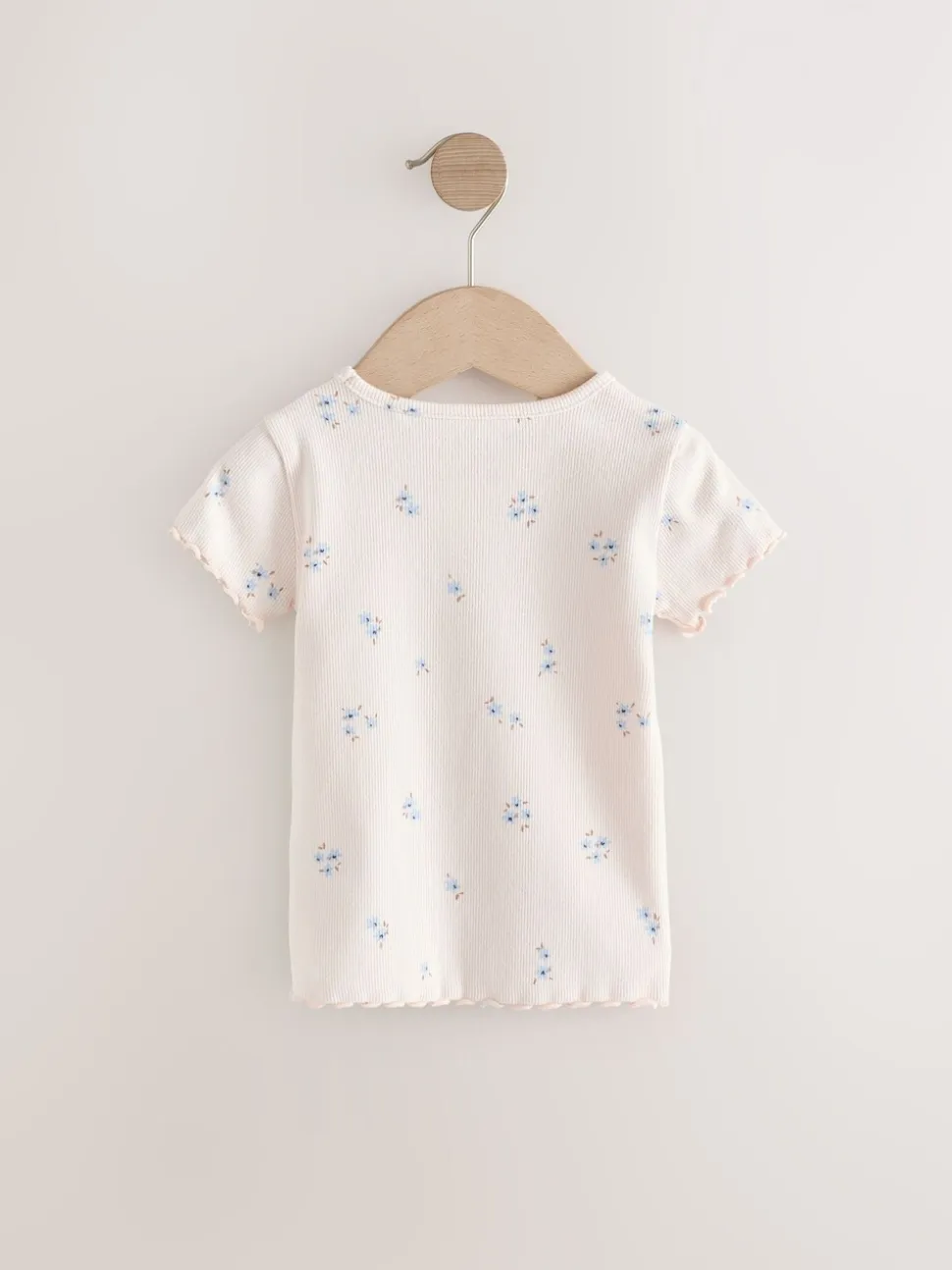 Blauw - Verpakking van 5 geribbelde tops met korte mouwen (3mnd -7jaar)
