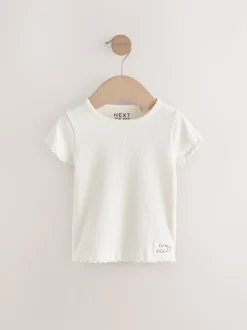Blauw - Verpakking van 5 geribbelde tops met korte mouwen (3mnd -7jaar)