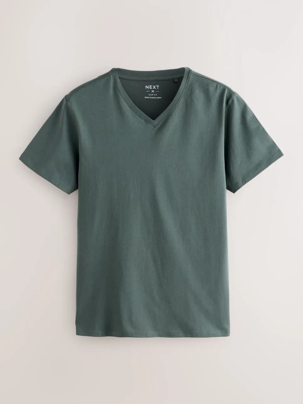 Blauw - Verpakking van 5 slim-fit 100% katoenen T-shirts met V-hals en laagjes