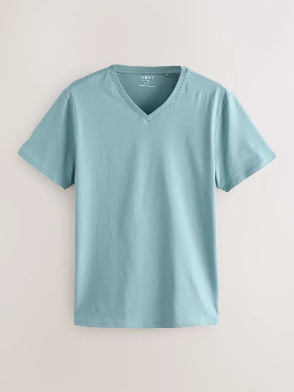 Blauw - Verpakking van 5 slim-fit 100% katoenen T-shirts met V-hals en laagjes