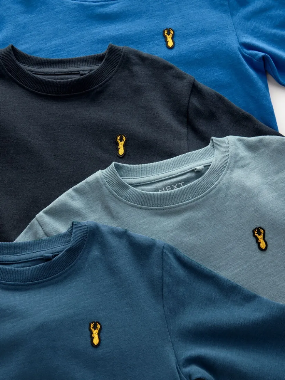 Blauw - Verpakking van 4 zachte T-shirts met lange mouwen (3-16jr)
