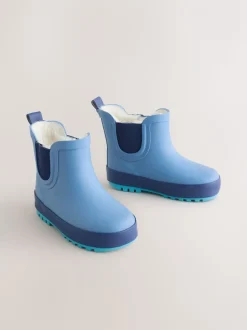 Blauw - Warme gevoerde enkellaarzen