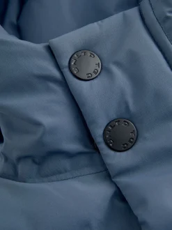 Blauw - Waterdichte lange pufferjas met fleecevoering (3-17jr)