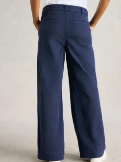 Blauw - White Stuff Twister Chino Wide Leg Trousers