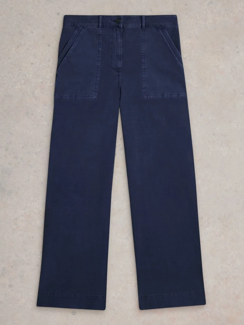 Blauw - White Stuff Twister Chino Wide Leg Trousers