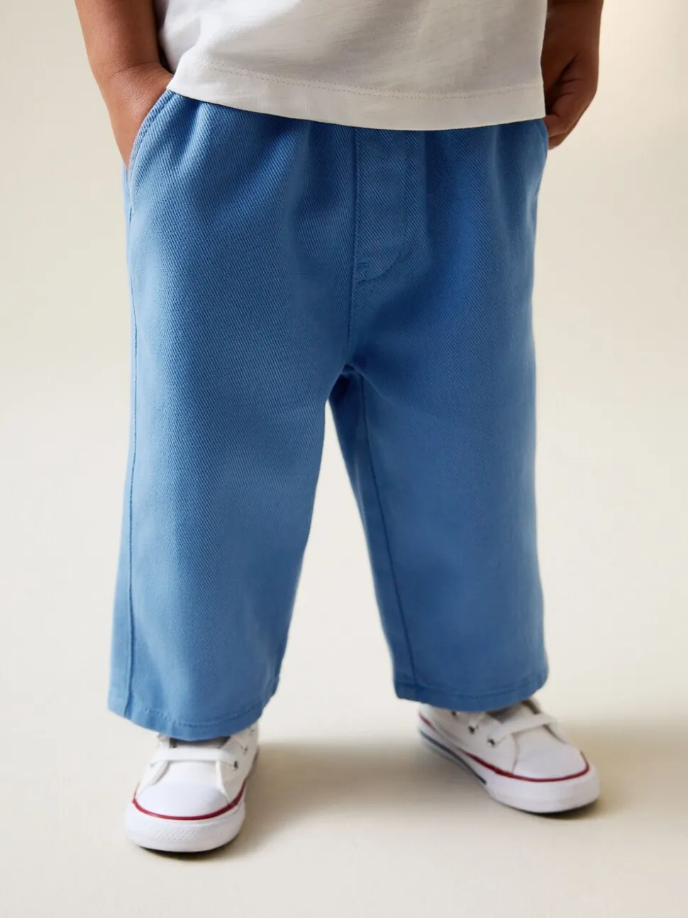 Blauw - Wijde broek met elastische taille (3mnd-7jr)