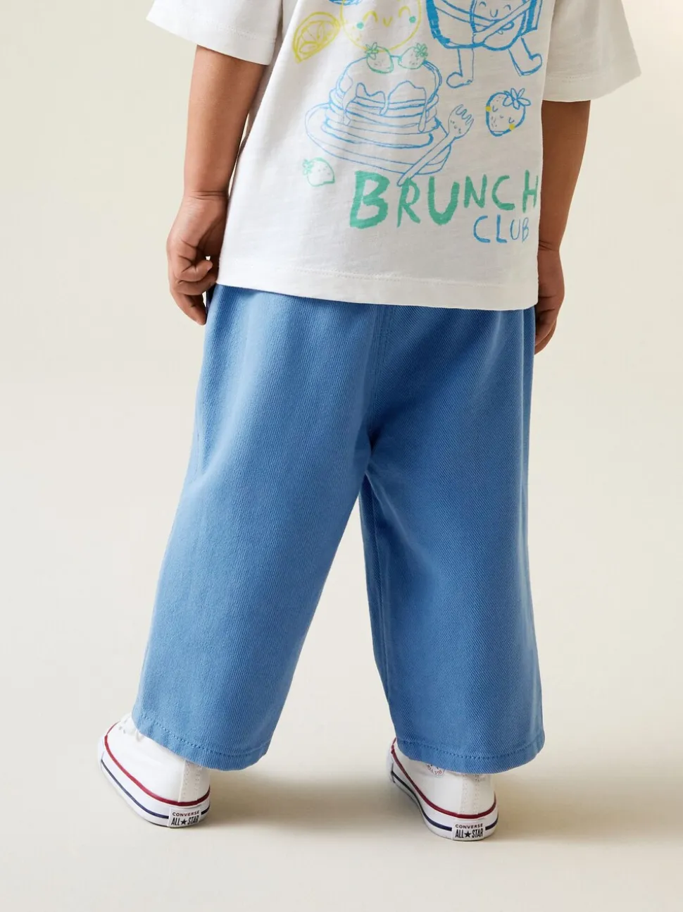 Blauw - Wijde broek met elastische taille (3mnd-7jr)