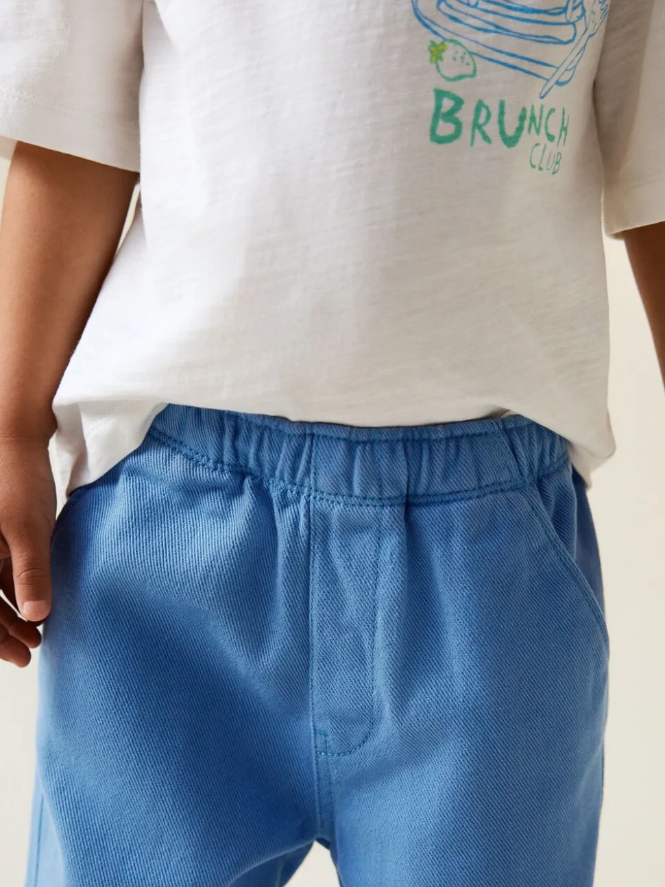 Blauw - Wijde broek met elastische taille (3mnd-7jr)