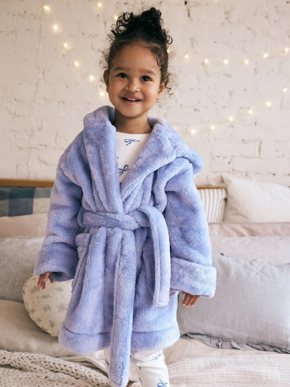 Blauw - Zacht aanvoelende fleece kamerjas (9 mnd-16 jr)