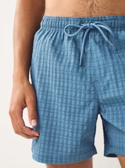 Blauw - Zwembroek met wafeltextuur