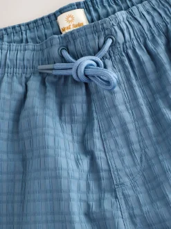 Blauw - Zwembroek met wafeltextuur