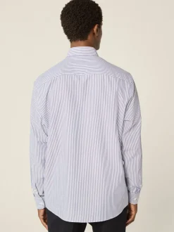 Blauw Bengaals - Strijkvrij Oxford overhemd met knopen