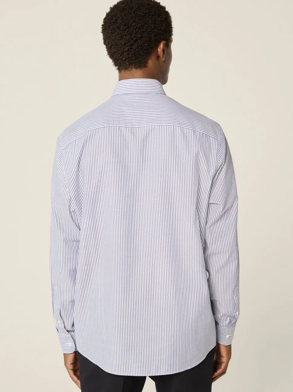 Blauw Bengaals - Strijkvrij Oxford overhemd met knopen