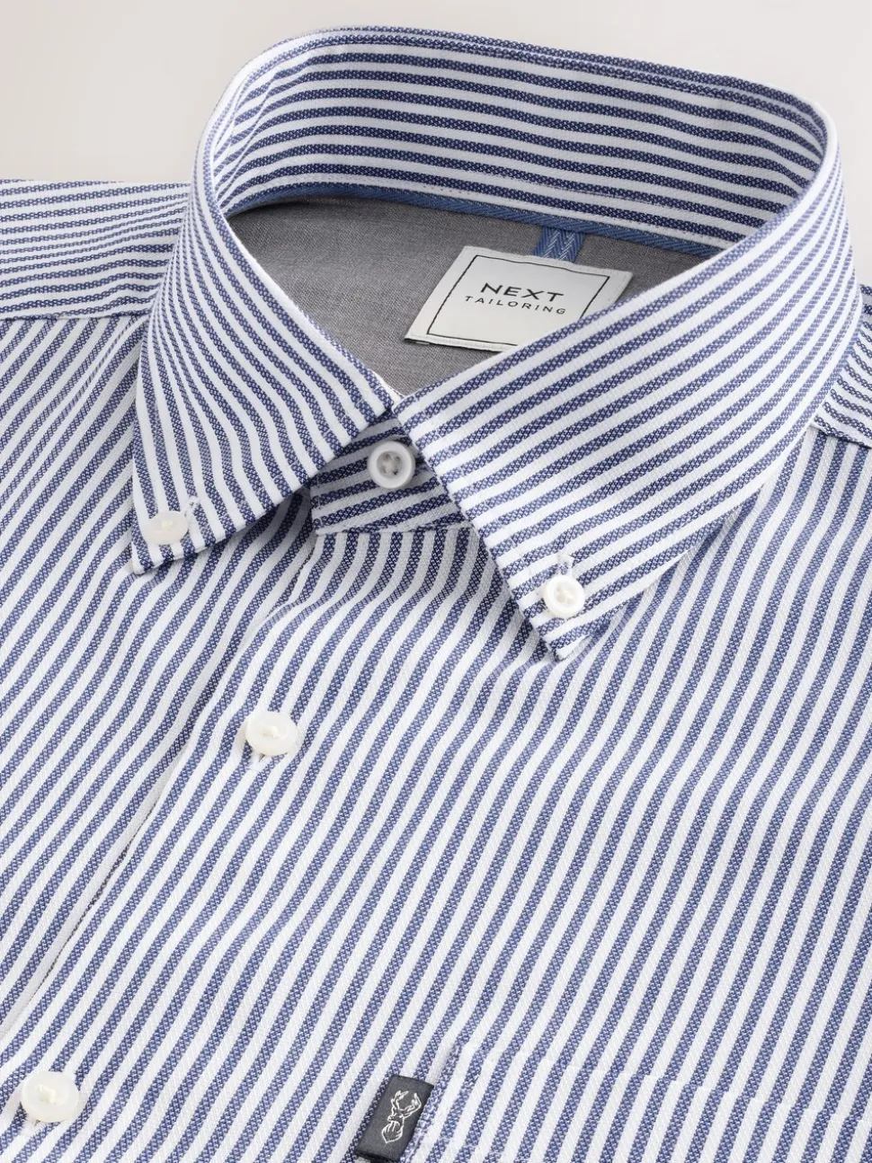 Blauw Bengaals - Strijkvrij Oxford overhemd met knopen