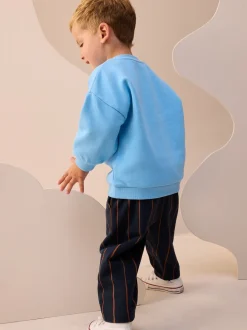 Blauw boerderijdier - Set met sweatshirt en joggingbroek met strepen (3mnd-7jr)