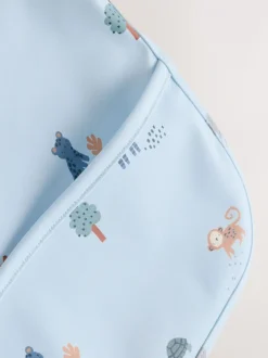 Blauw Dino Jungle - Slabbetje met mouwen voor spenen en voeden