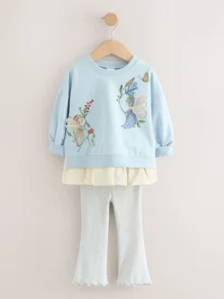 Blauw elfje - Set met top met lange mouwen en legging (3 mnd-7 jr)