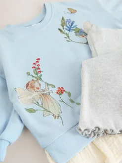 Blauw elfje - Set met top met lange mouwen en legging (3 mnd-7 jr)