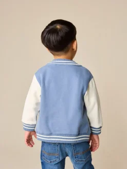 Blauw en ecru - Jersey bomberjack (3mnd -7jr)