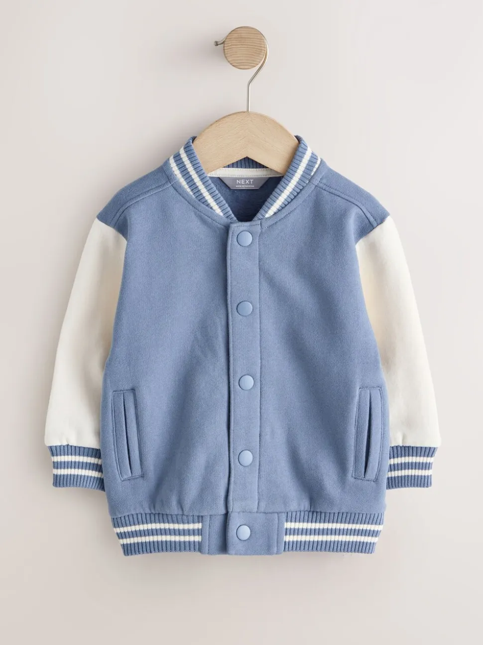 Blauw en ecru - Jersey bomberjack (3mnd -7jr)