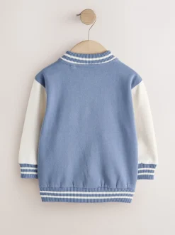 Blauw en ecru - Jersey bomberjack (3mnd -7jr)
