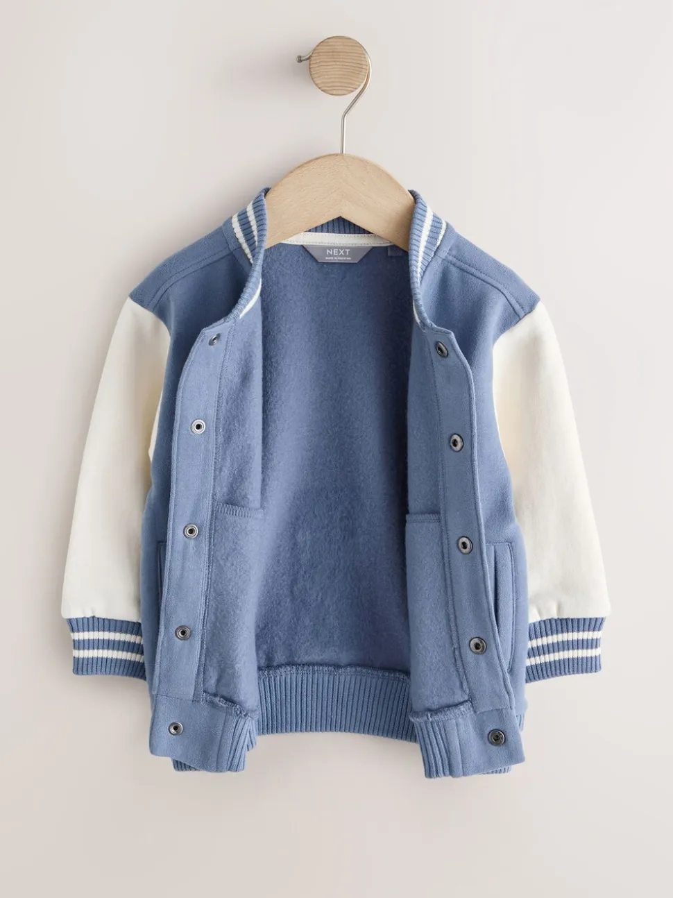 Blauw en ecru - Jersey bomberjack (3mnd -7jr)