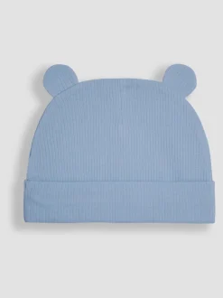 Blauw geribbeld - JoJo Maman Bébé - 2 Babymutsen