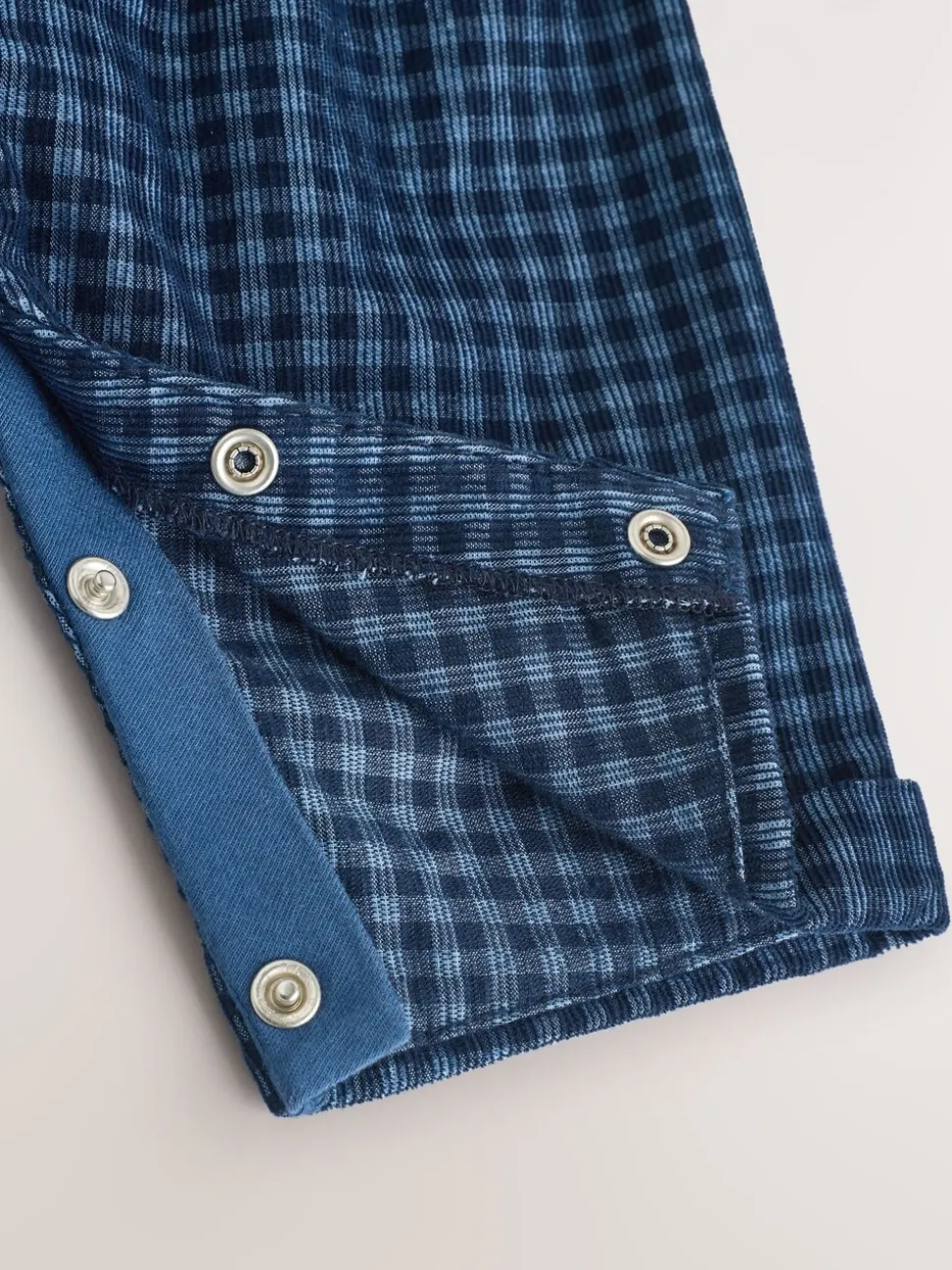 Blauw geruit - Babyset van corduroy tuinbroek en rompertje (0mnd-2jr)