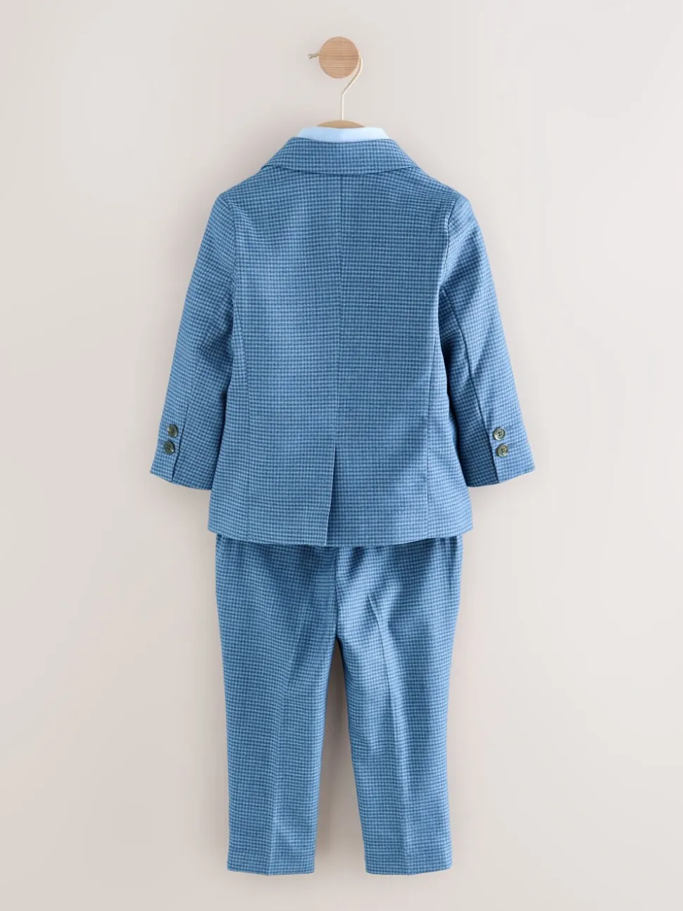 Blauw geruit - Set van blazer, overhemd, broek en vlinderdas (3 mnd - 9 jr)