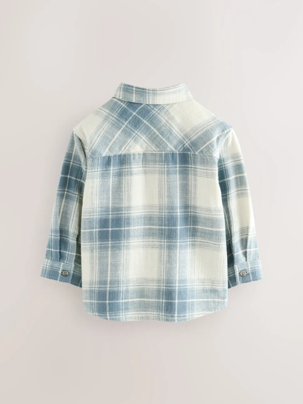 Blauw geruit - Set van T-shirt en shirt met lange mouwen (3mnd-7jr)