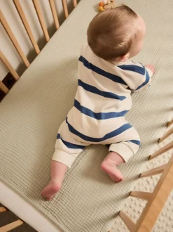 Blauw gestreept - Baby joggingromper (0mnd-3jr)