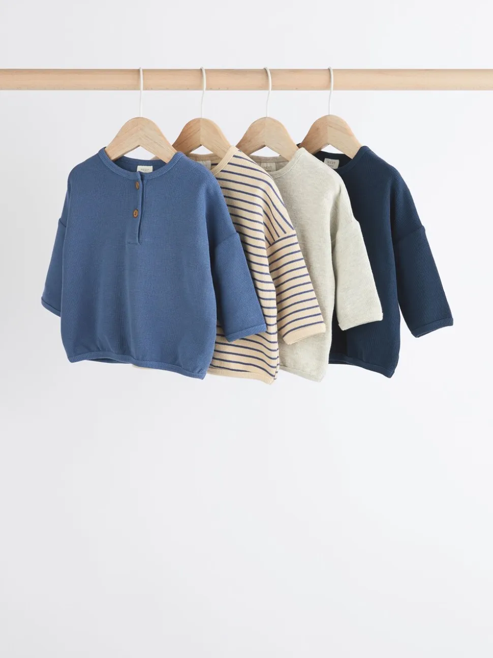 Blauw gestreept - Baby T-shirts met lange mouwen 4 stuks (0mnd-2jr)