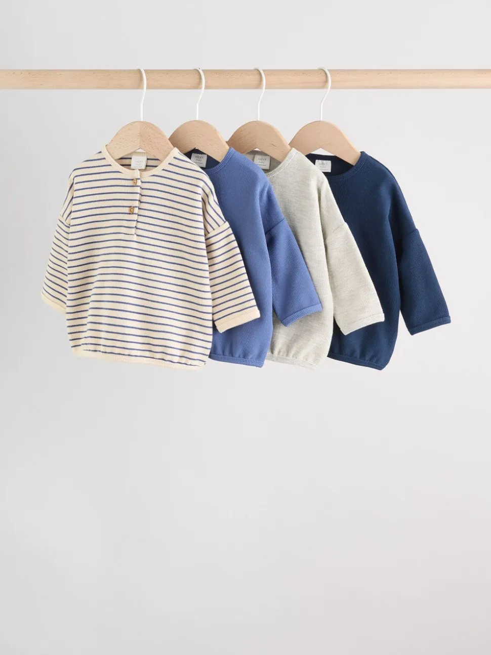 Blauw gestreept - Baby T-shirts met lange mouwen 4 stuks (0mnd-2jr)