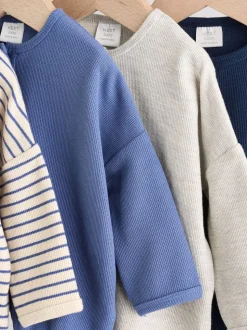 Blauw gestreept - Baby T-shirts met lange mouwen 4 stuks (0mnd-2jr)
