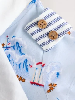 Blauw gestreept - Cath Kidston 100% katoenen Baby bretelbroek