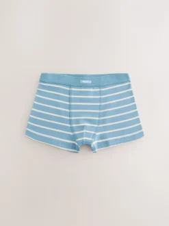 Blauw gestreept - Set van 7 boxershorts met zachte tailleband (2-16 jr)