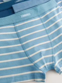 Blauw gestreept - Set van 7 boxershorts met zachte tailleband (2-16 jr)