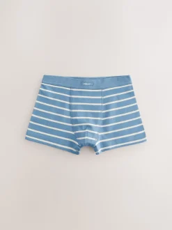 Blauw gestreept - Set van 7 boxershorts met zachte tailleband (2-16 jr)