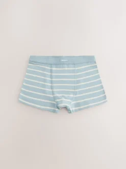 Blauw gestreept - Set van 7 boxershorts met zachte tailleband (2-16 jr)