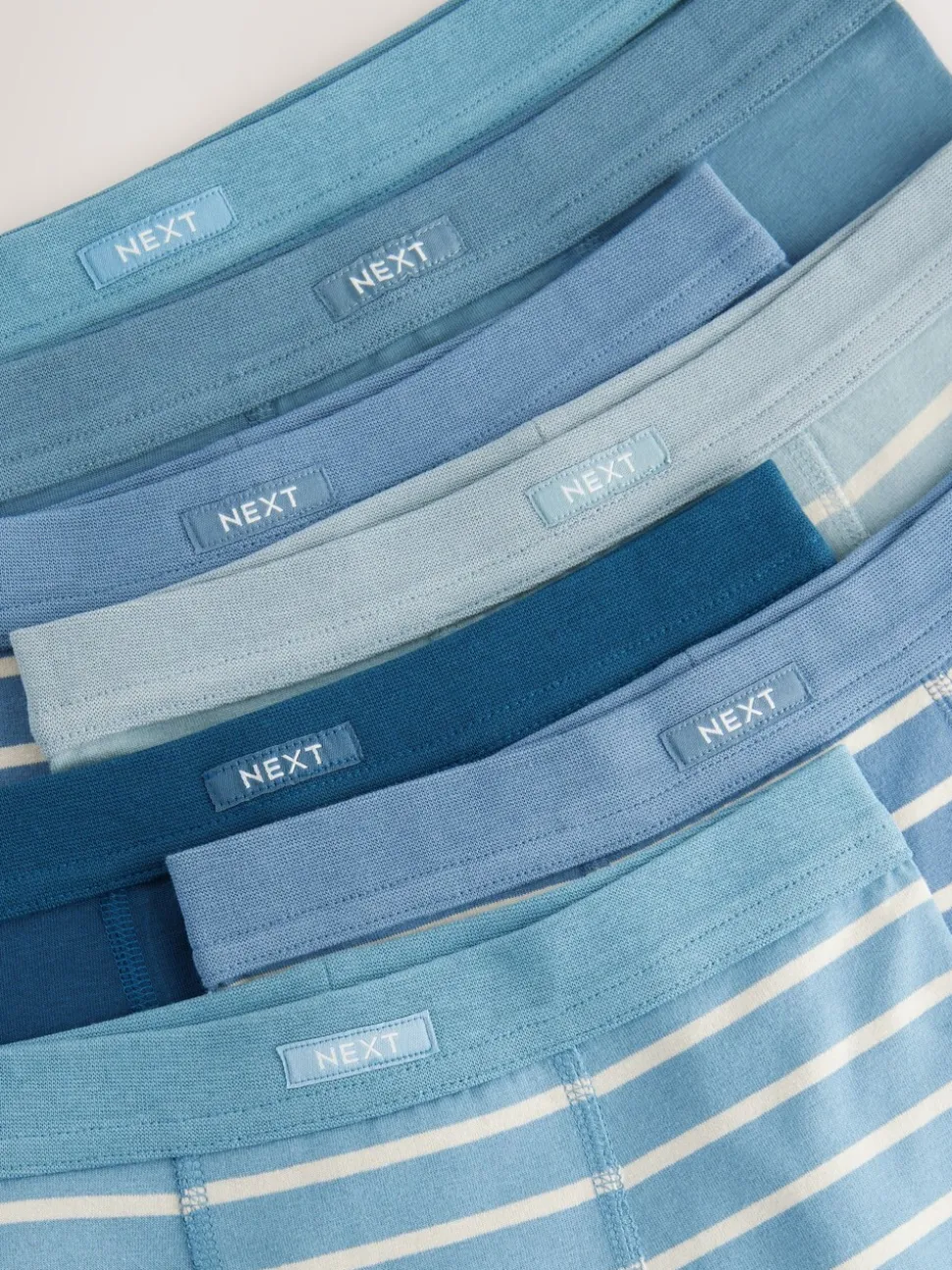 Blauw gestreept - Set van 7 boxershorts met zachte tailleband (2-16 jr)