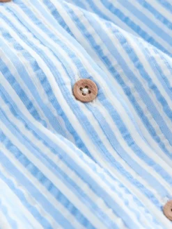 Blauw gestreept - Zomerjurk met kraag (3mnd -7jr)