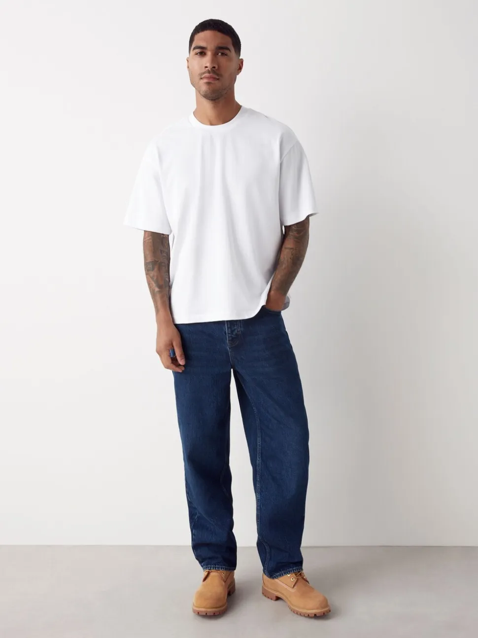 Blauw Klassiek Vintage - Relaxed fit - Vintage wash denim jeans