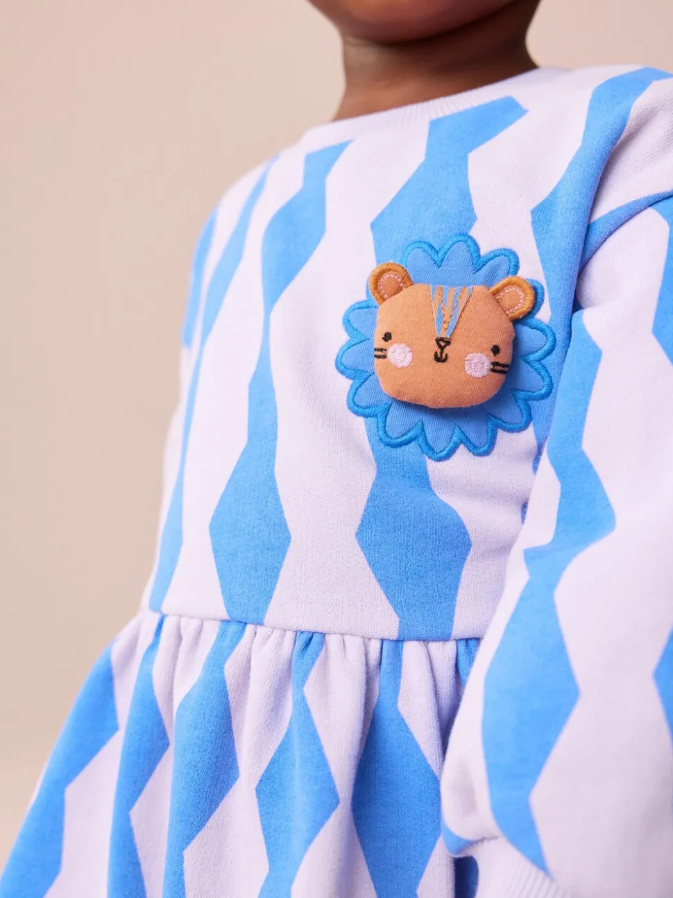 Blauw leeuw - Sweaterjurk (3 mnd-7 jr)