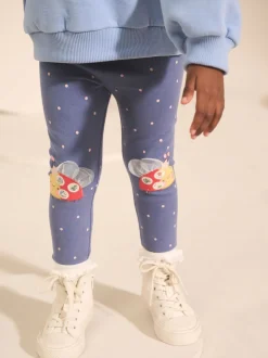 Blauw lieveheersbeestje - Versierde leggings (3 mnd-7 jr)