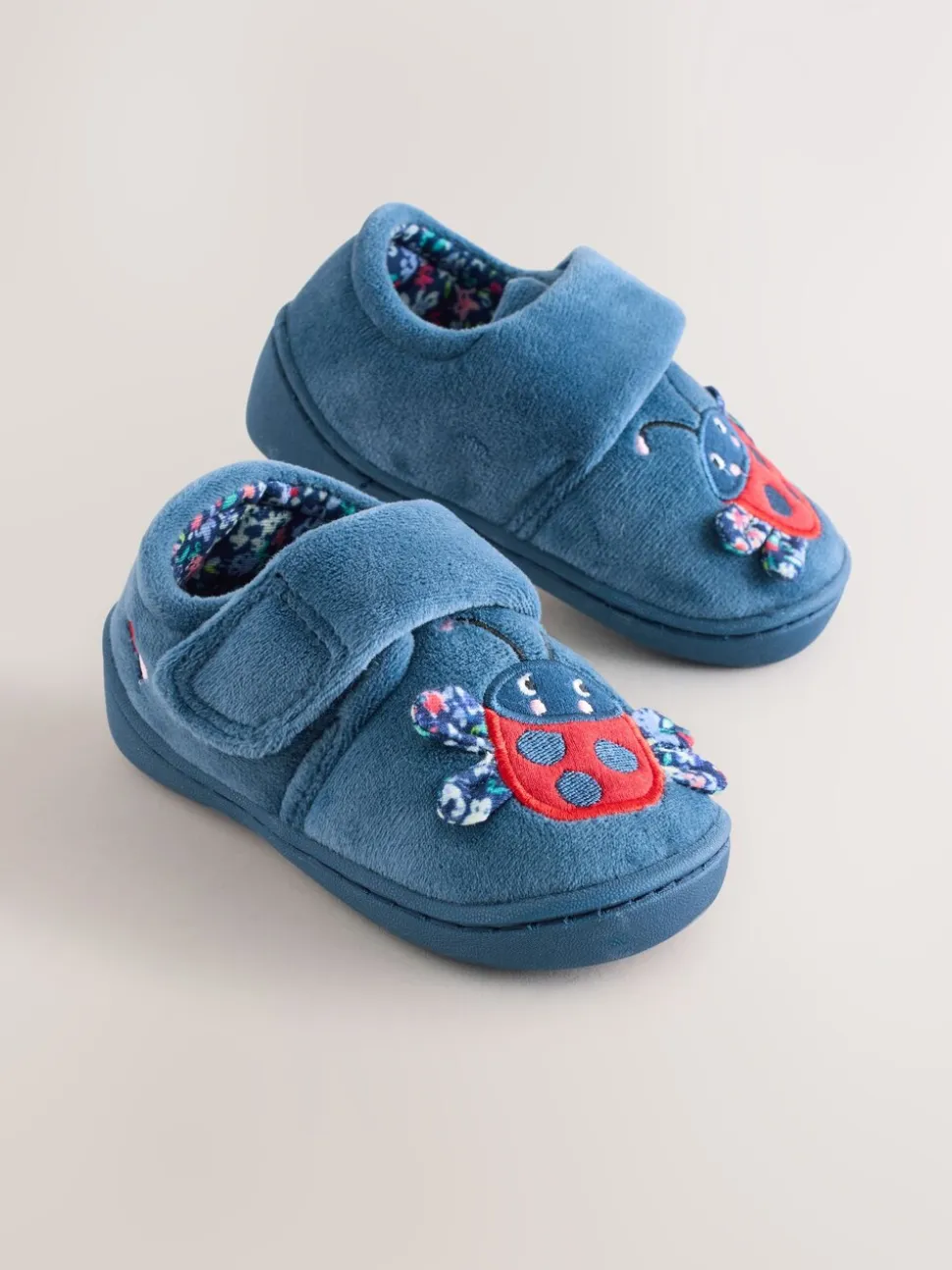 Blauw lieveheersbeestje - Pantoffels met antislip-zool