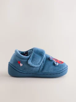 Blauw lieveheersbeestje - Pantoffels met antislip-zool