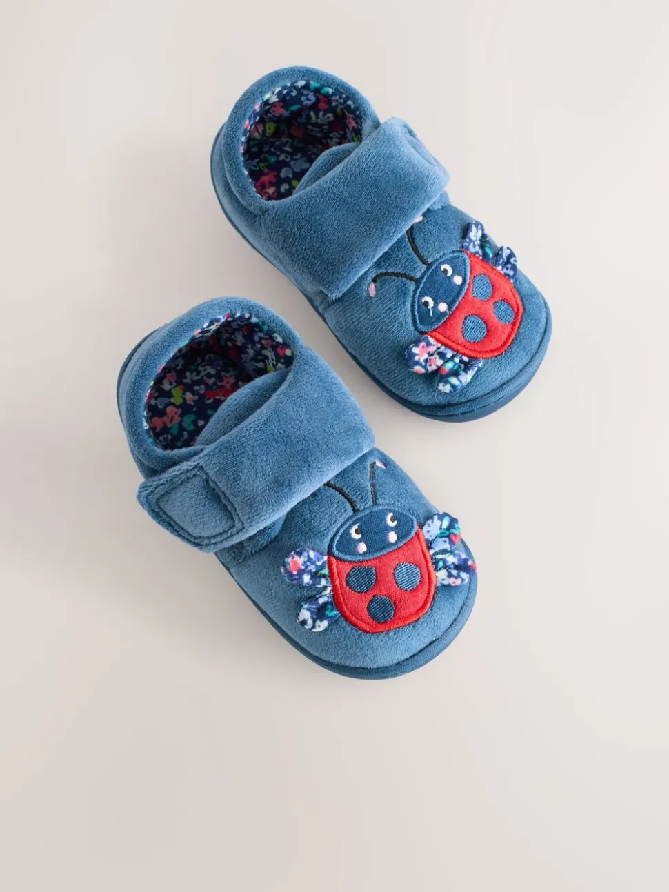 Blauw lieveheersbeestje - Pantoffels met antislip-zool