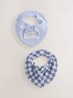 Blauw Little Brother - Verpakking met 2 babyslabbetjes