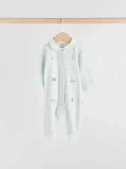 Blauw London - Verpakking van 3 babypyjama's (0-2jr)