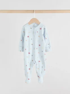 Blauw London - Verpakking van 3 babypyjama's (0-2jr)